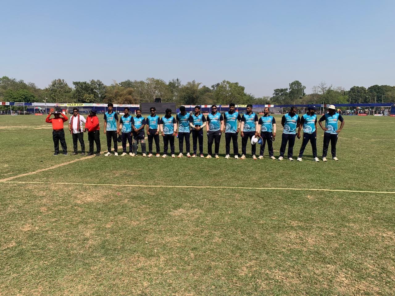 Team lined up on the pitch at the Tillo Cup